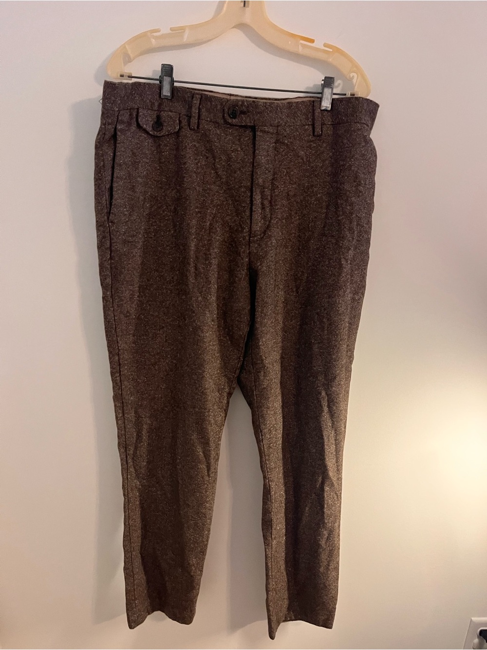 Banana Republic Men's Brown Classic Wool-Blend Dress Pants
